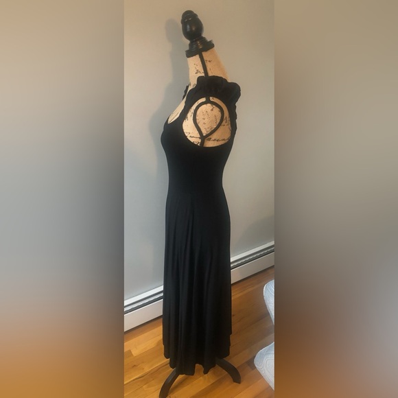 THE REFORMATION PUFF SLEEVE BLACK MIDI DRESS: PRINCESSCORE COTTAGECORE ROYALCORE - Picture 4 of 5